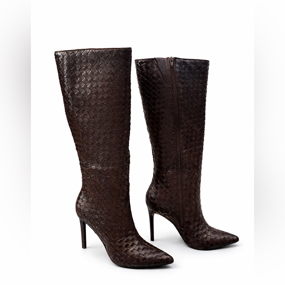 I.N.C InternationalConcepts Savonia BrownHigh Boots Stiletto Heel S 8.5 NIB $229
